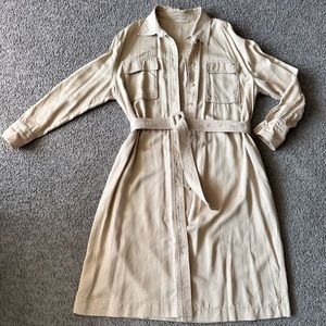 Women trench coat dress %100 tencel